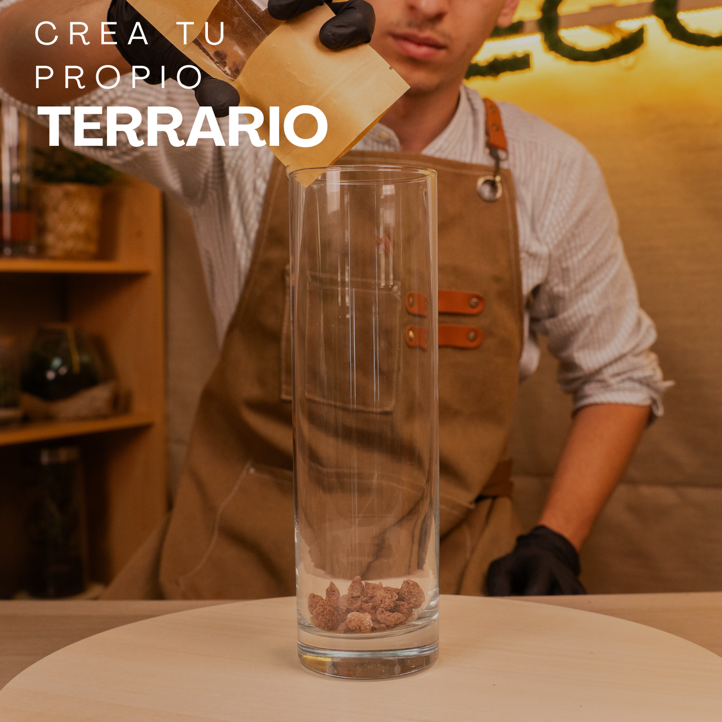 grava volcánica para drenaje y decoración